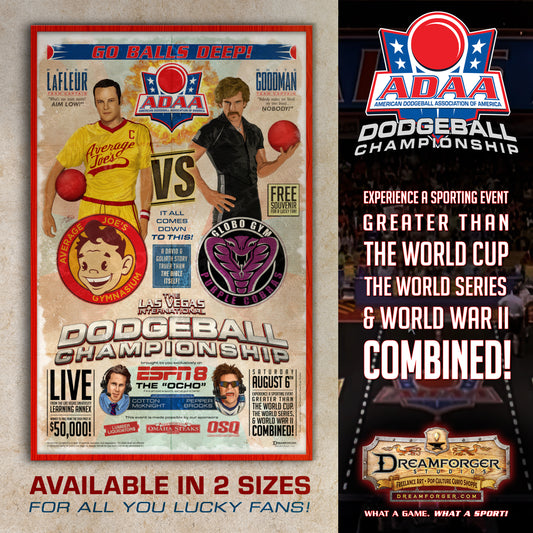 "ADAA Dodgeball Championship" 20th Anniversary Retro Ad