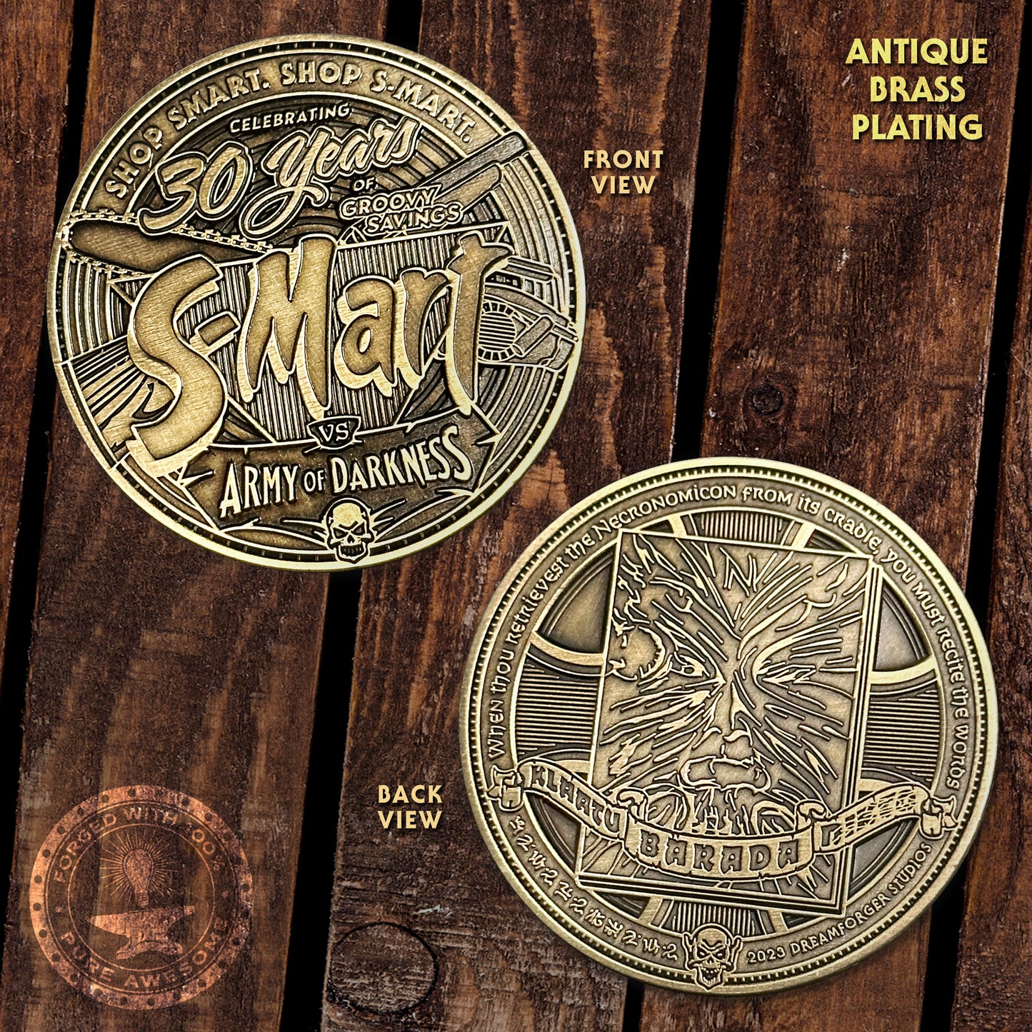 "S-Mart presents The Loudmouth Braggart Bundle" - All 3 coins, mini-print & GITD sticker!