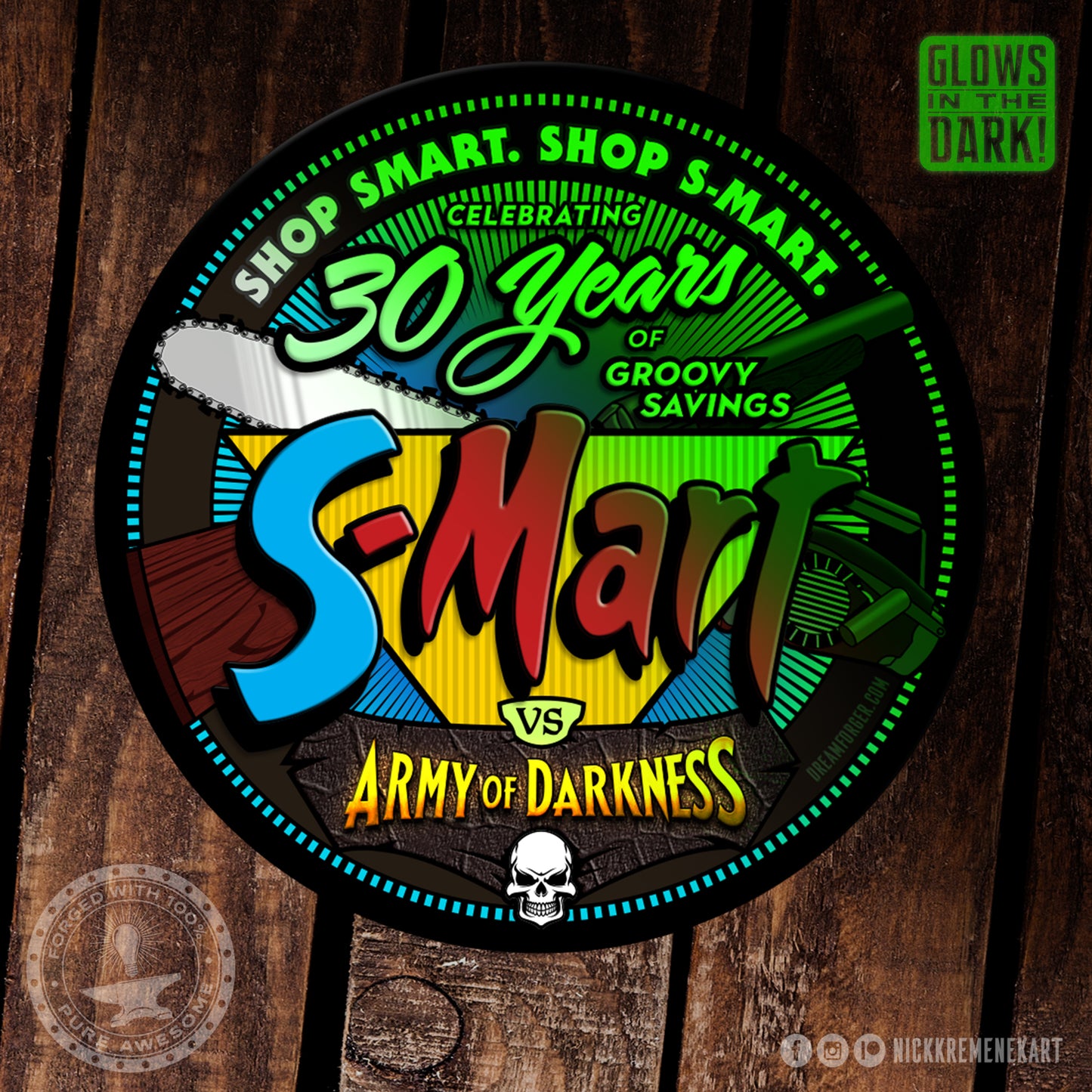 "S-Mart presents The Loudmouth Braggart Bundle" - All 3 coins, mini-print & GITD sticker!