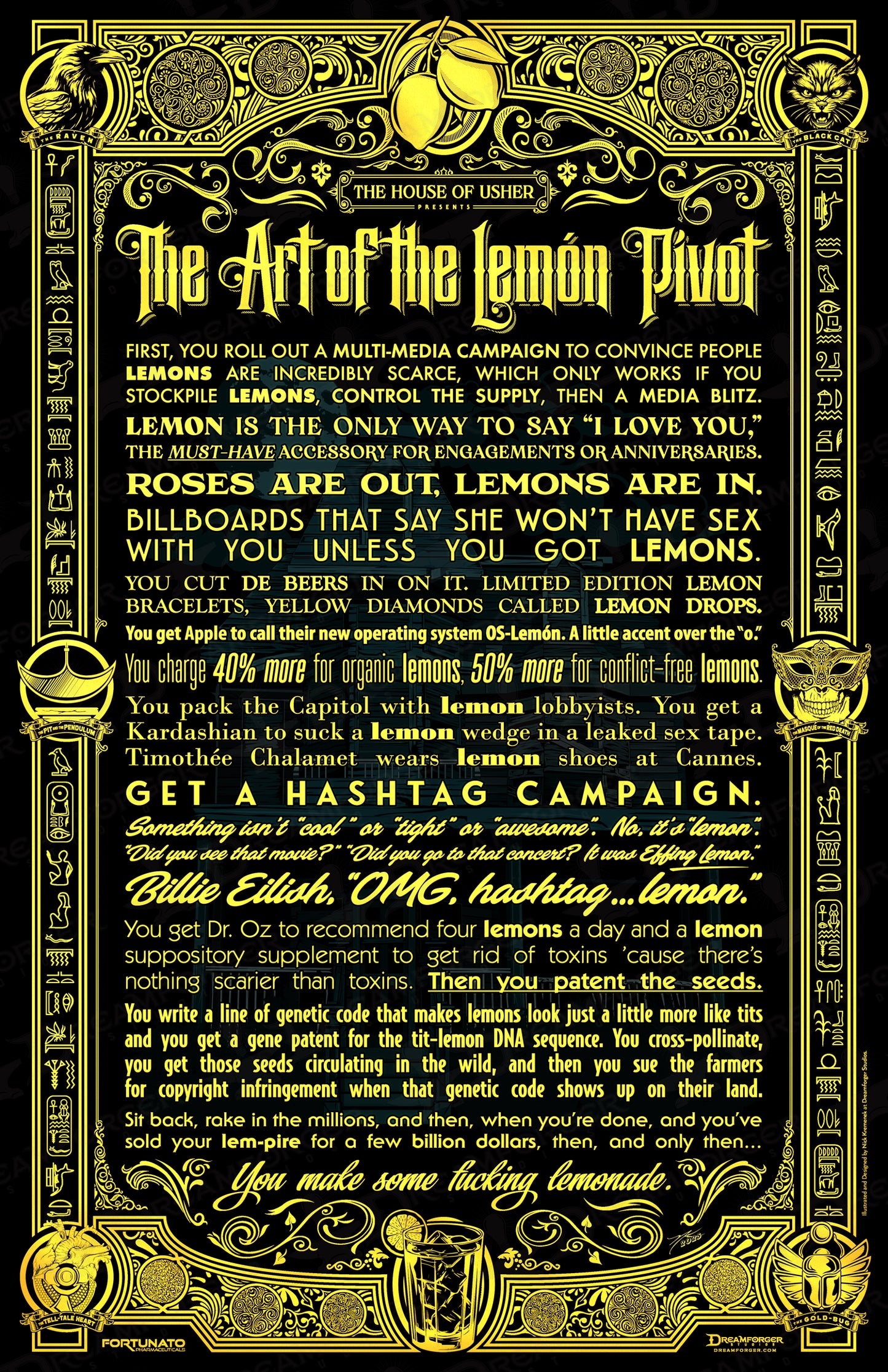 Usher House "The Art of the Lemon Pivot" Poster Art