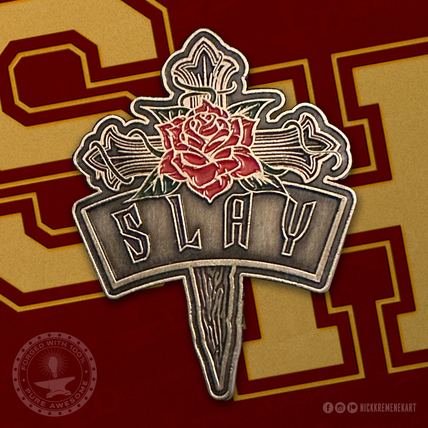 "Slay" Vampire Slayin' Metal Lapel Pin