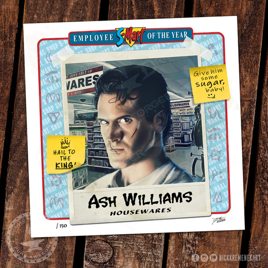 "Ash Williams: Employee of the Year" Portrait Art Mini-Print • Run of 150