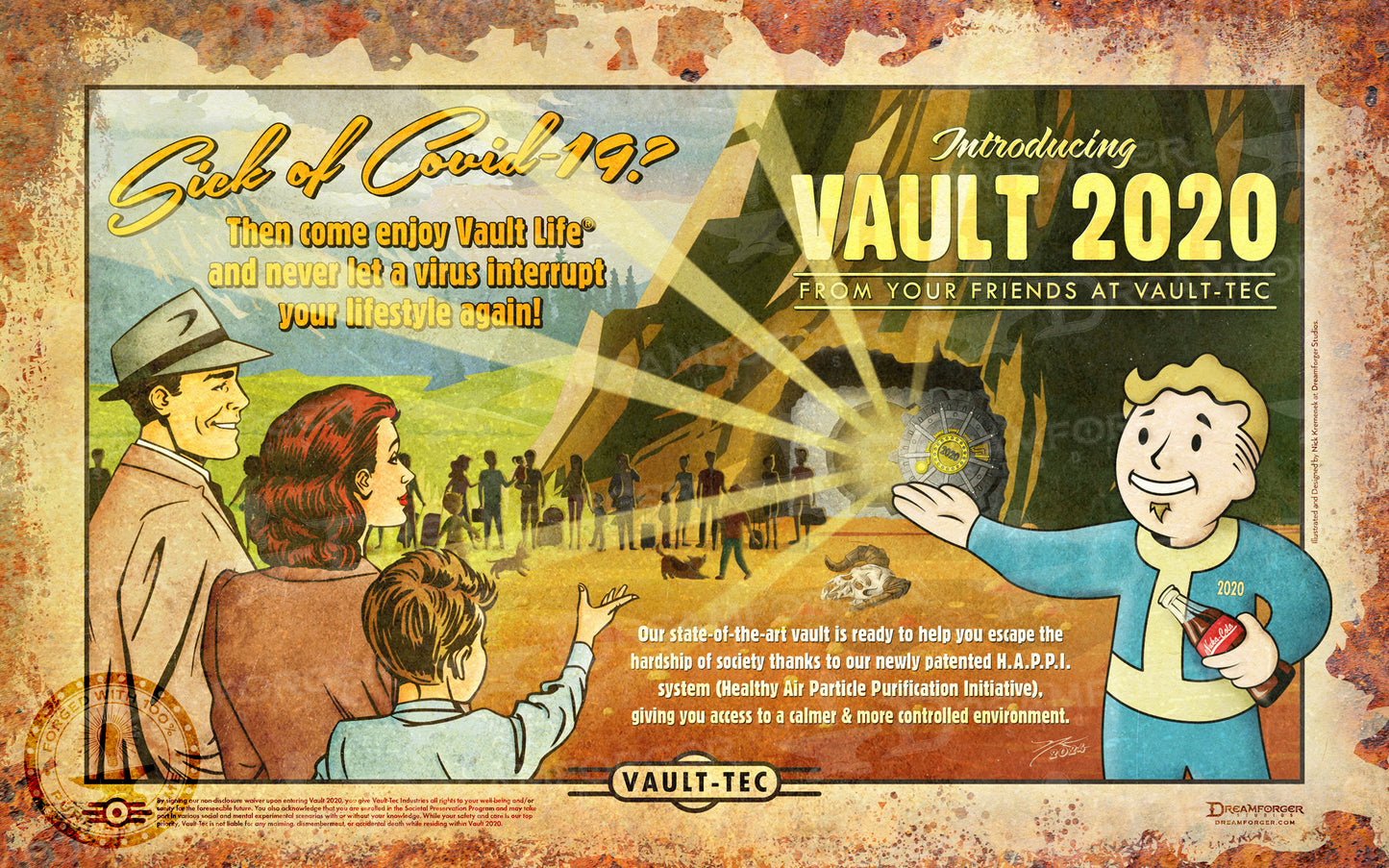 "Welcome to Vault 2020" Retro Ad Art Print