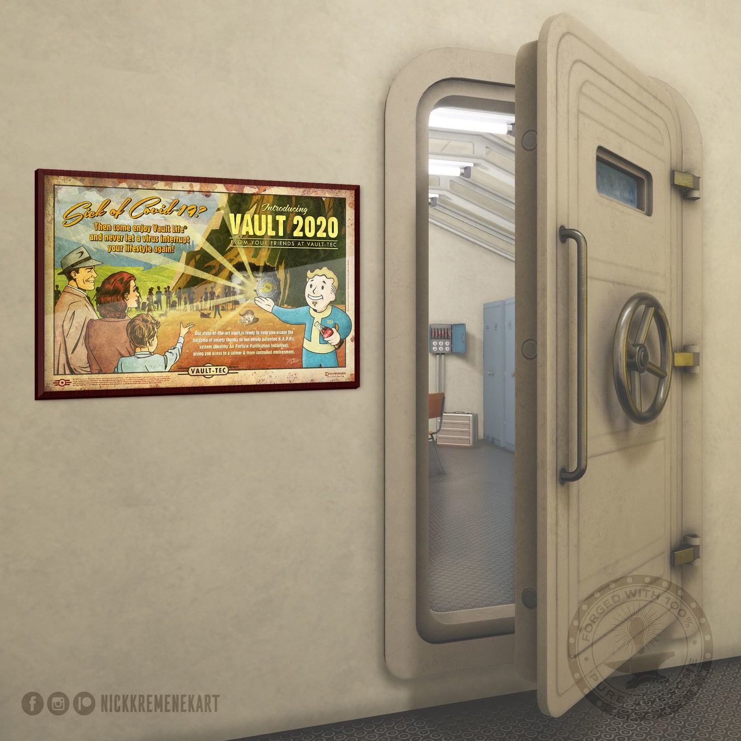 "Welcome to Vault 2020" Retro Ad Art Print