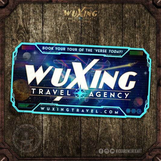 WuXing Travel Agency Holographic Vinyl Sticker