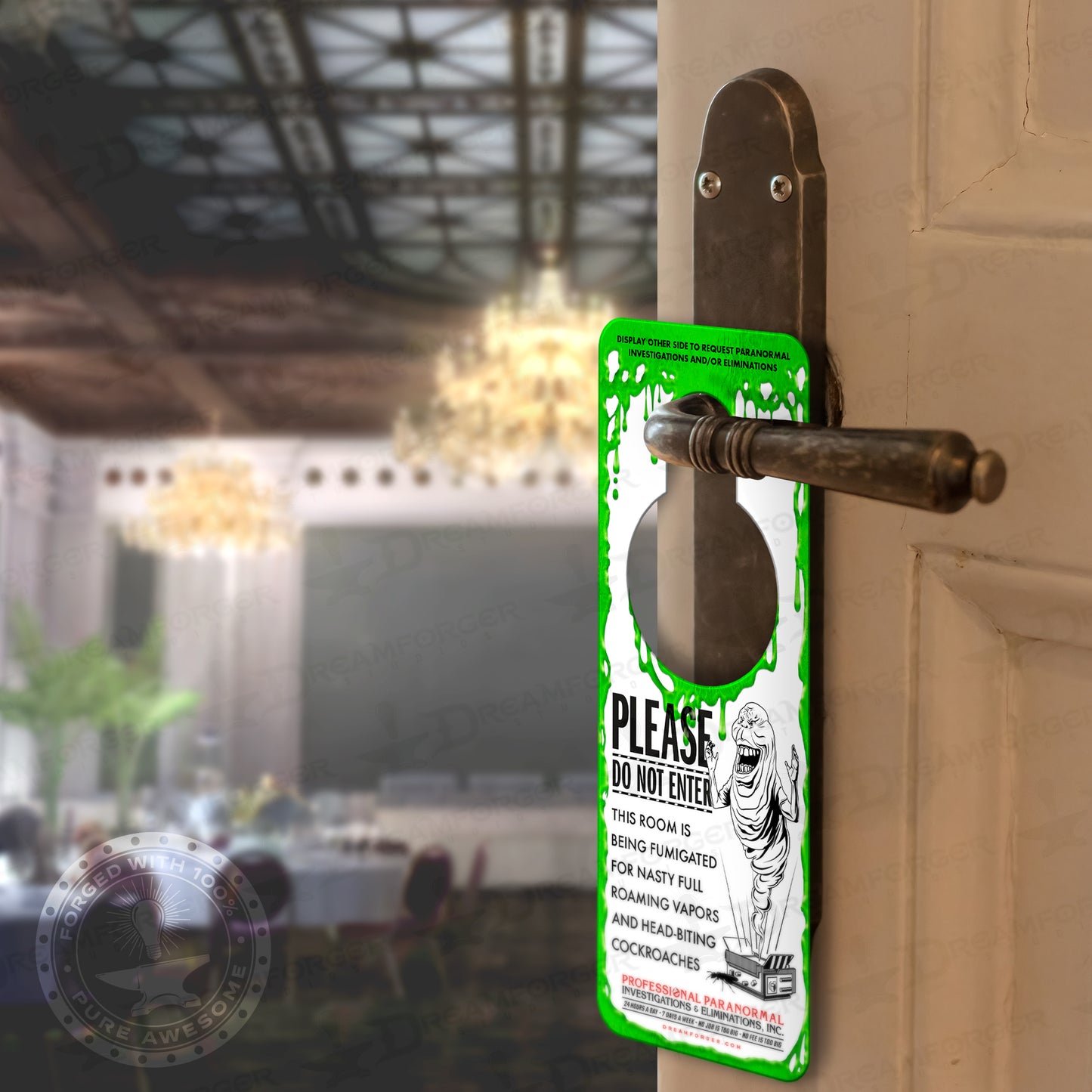 "Paranormal Housekeeping" Plastic Door Hanger