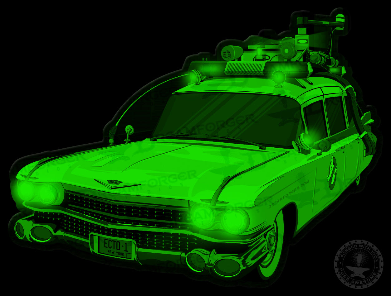 Ghost Bustin' "Ecto-1" GITD Spectral Sticker