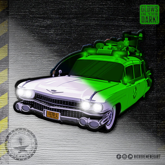 Ghost Bustin' "Ecto-1" GITD Spectral Sticker