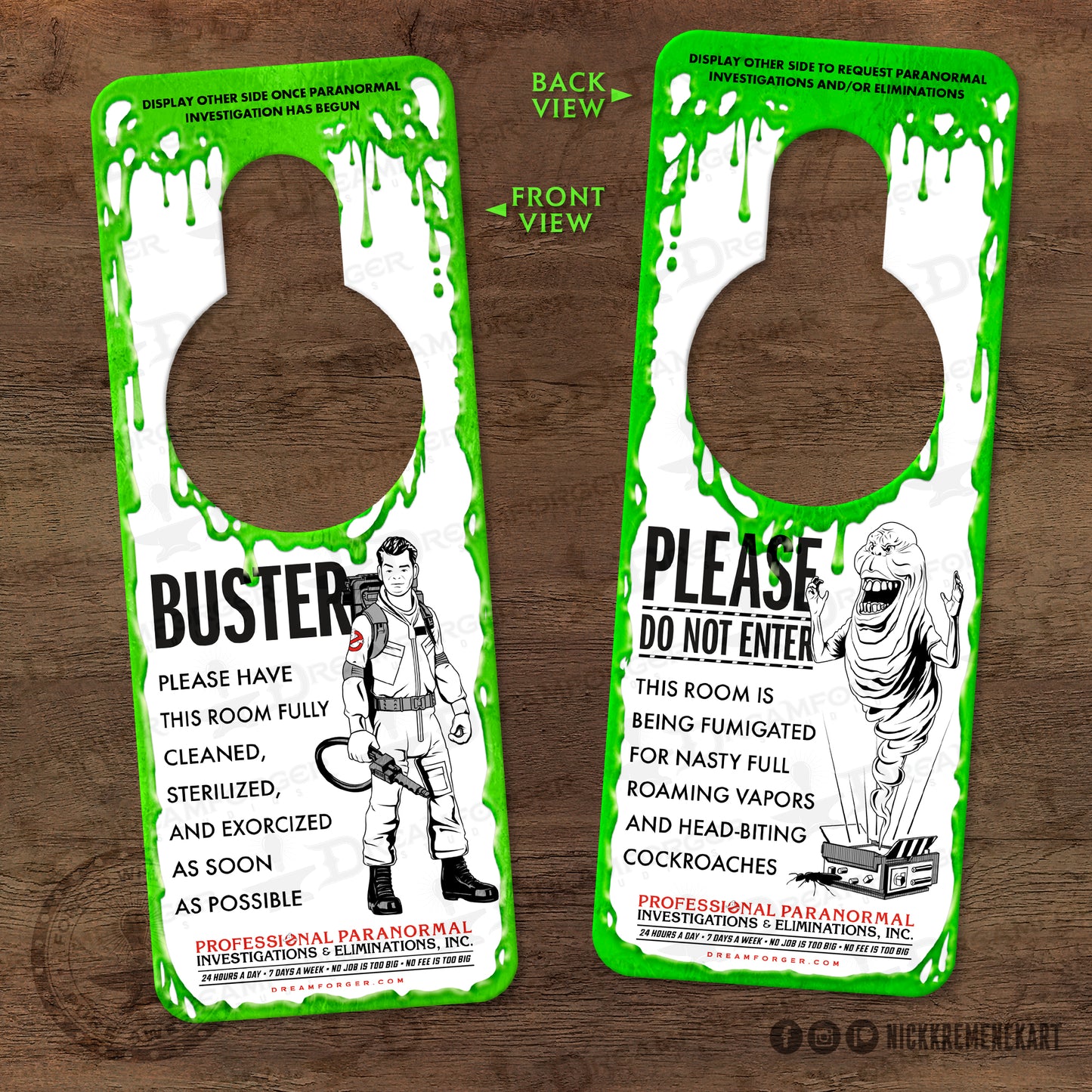 "Paranormal Housekeeping" Plastic Door Hanger
