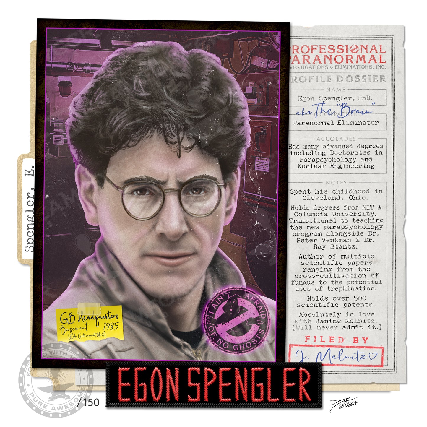 "Dr. Egon Spengler" REFORGED Portrait Art Mini-Print • Run of 150