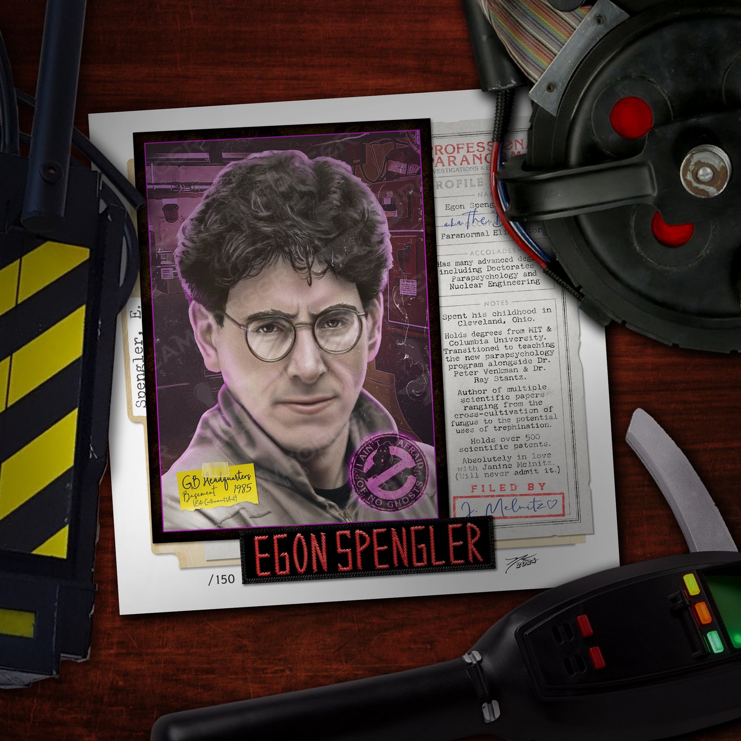 "Dr. Egon Spengler" REFORGED Portrait Art Mini-Print • Run of 150