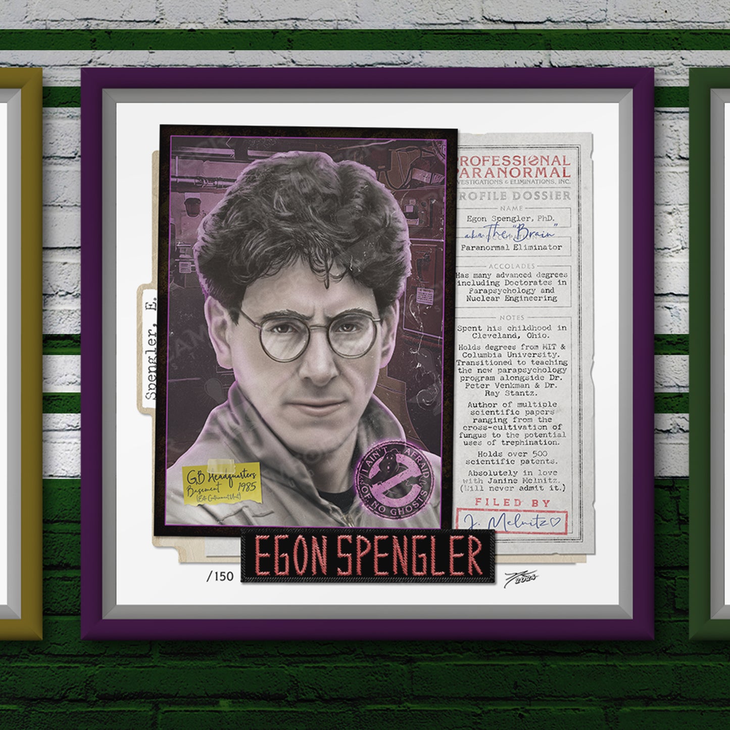 "Dr. Egon Spengler" REFORGED Portrait Art Mini-Print • Run of 150