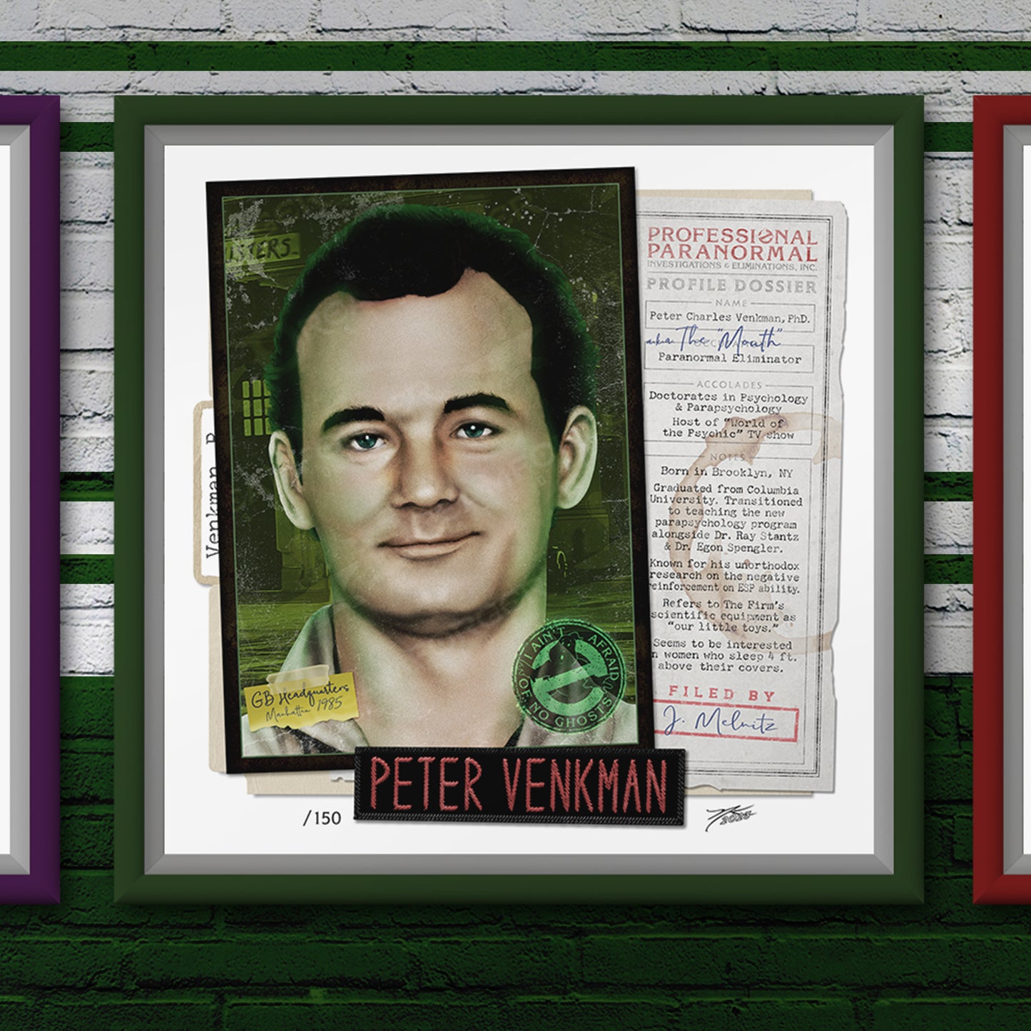 "Dr. Peter Venkman" REFORGED Portrait Art Mini-Print • Run of 150