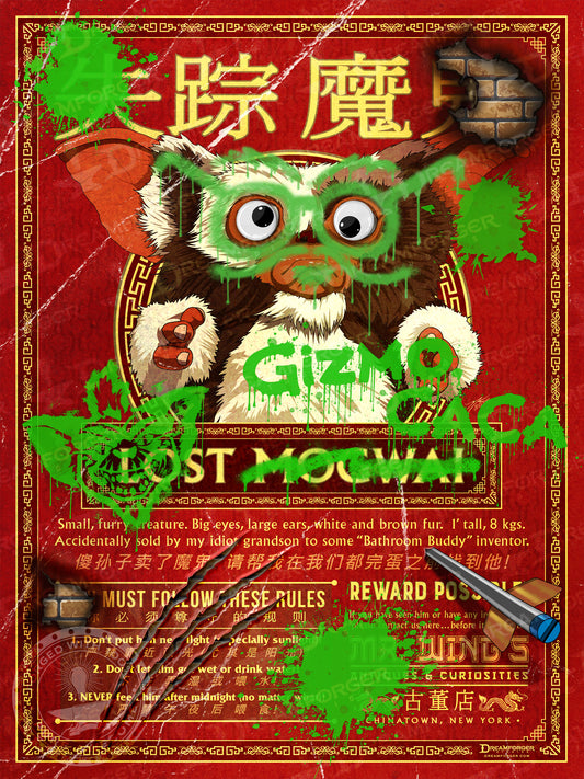 "Lost Mogwai" Retro Missing Pet Flyer Art Prints