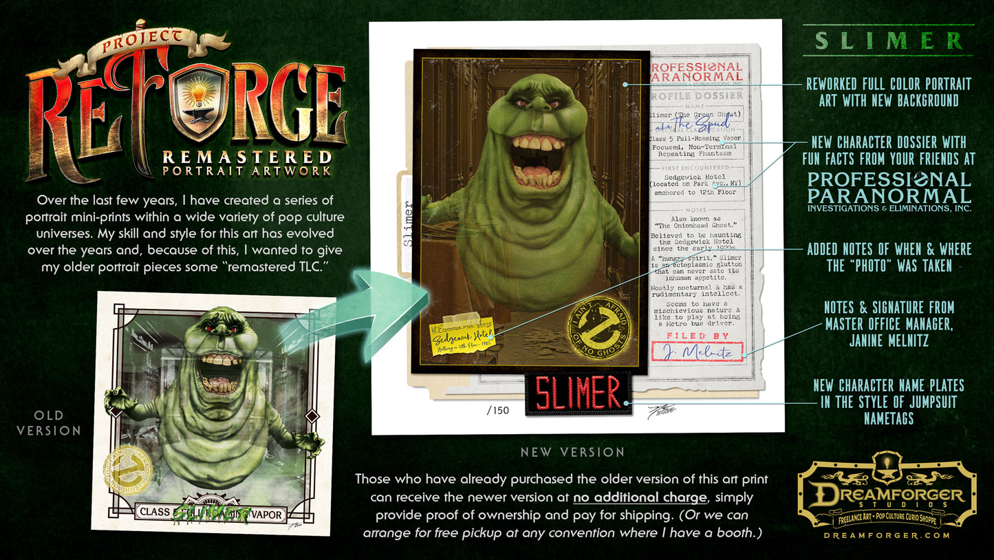 "Slimer" REFORGED Portrait Art Mini-Print • Run of 150