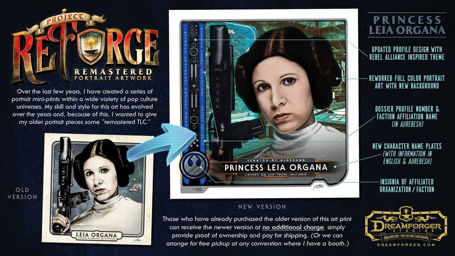 "Princess Leia Organa • Senator of Alderaan" REFORGED Portrait Art Mini-Print • Run of 150