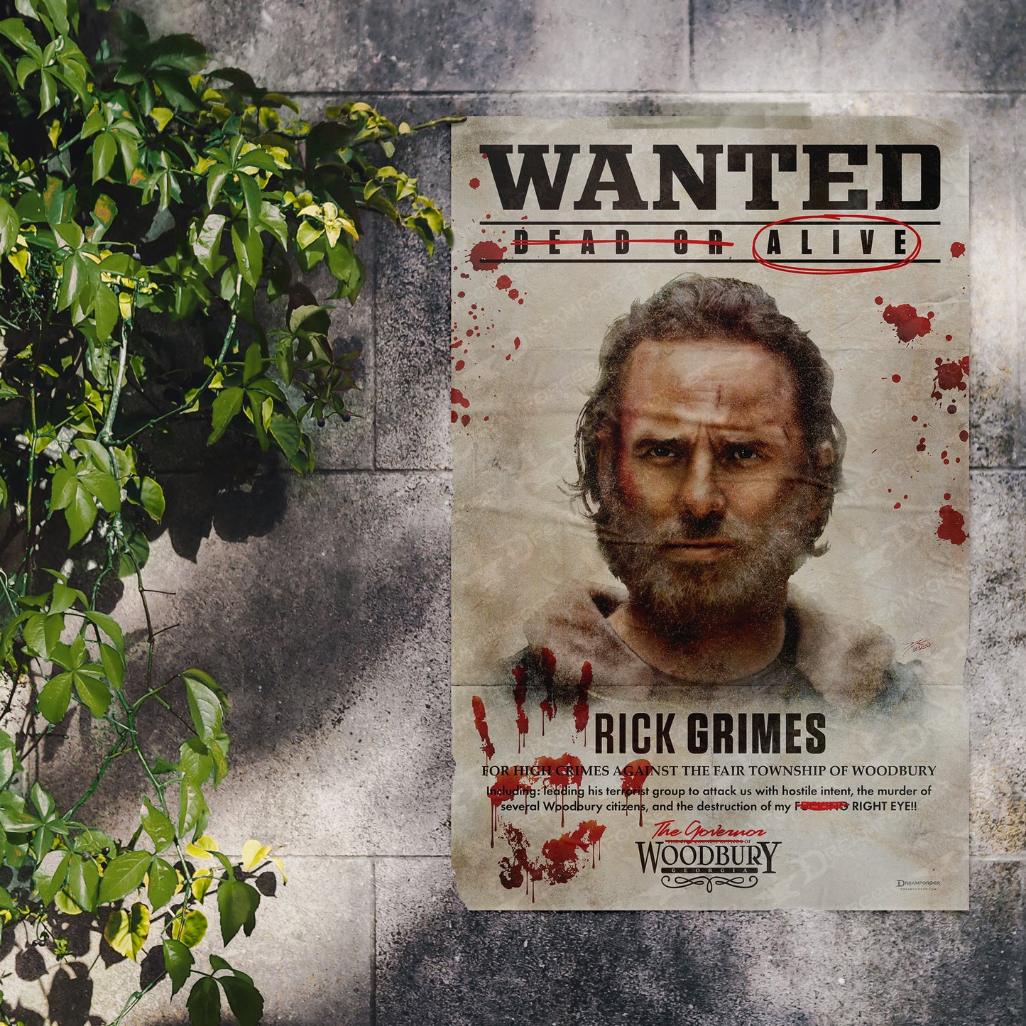 "Wanted: Rick Grimes" Limited Portrait Art Print • Run of 25