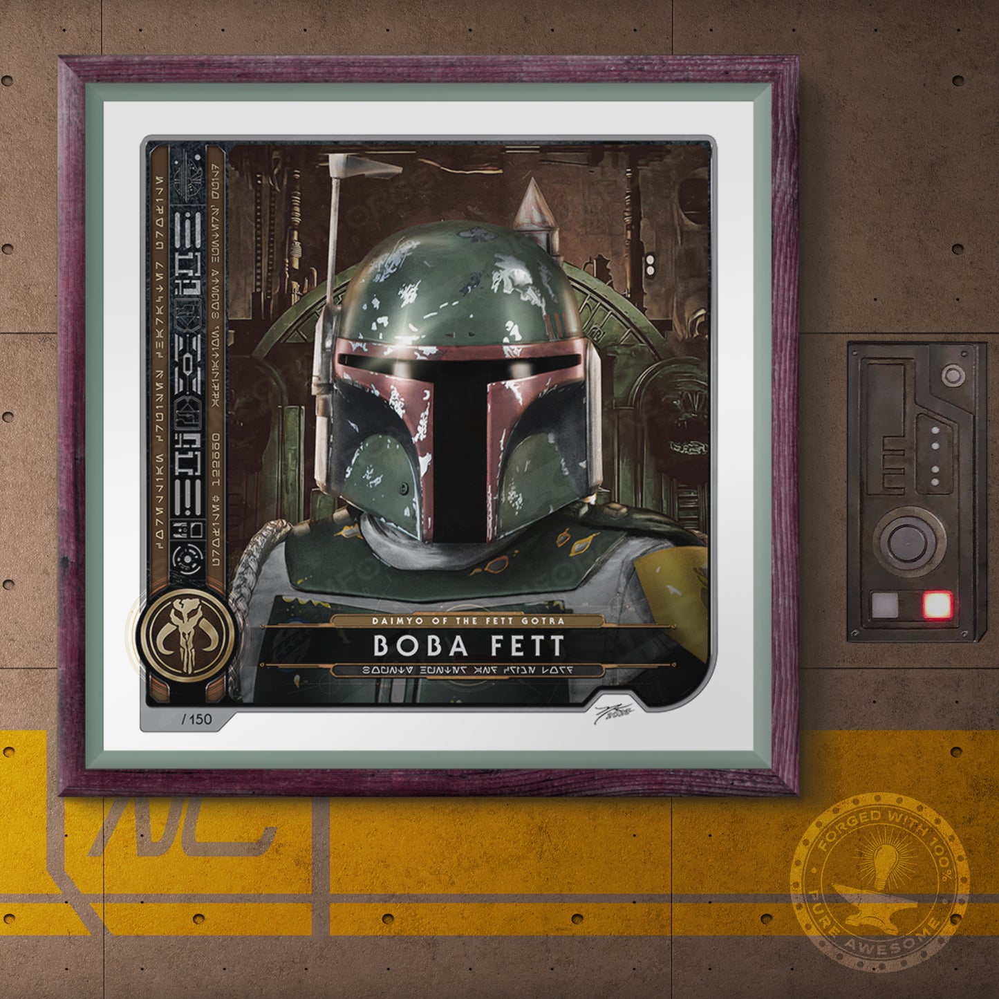 "Boba Fett • Infamous Bounty Hunter" REFORGED Portrait Art Mini-Print • Run of 150