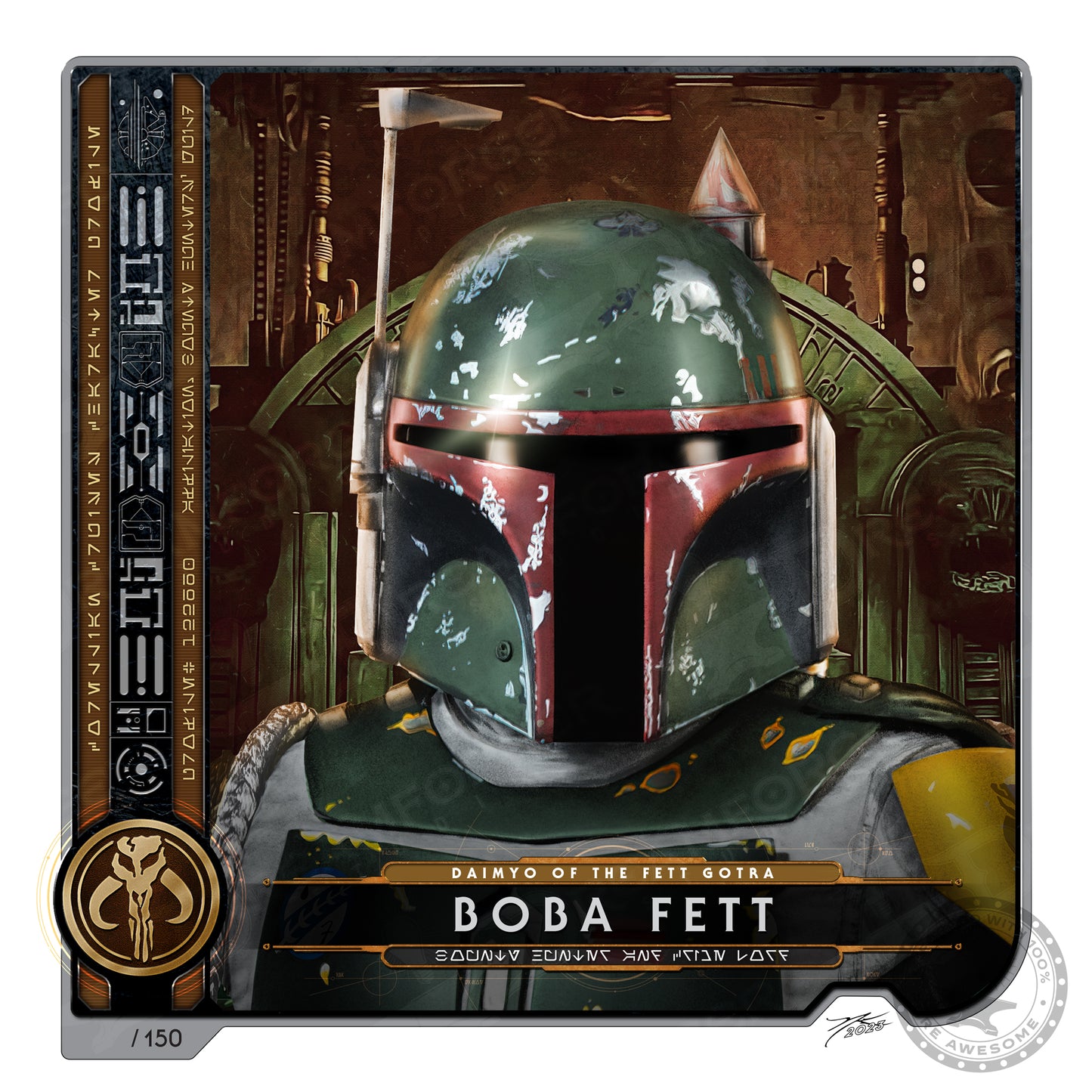 "Boba Fett • Infamous Bounty Hunter" REFORGED Portrait Art Mini-Print • Run of 150