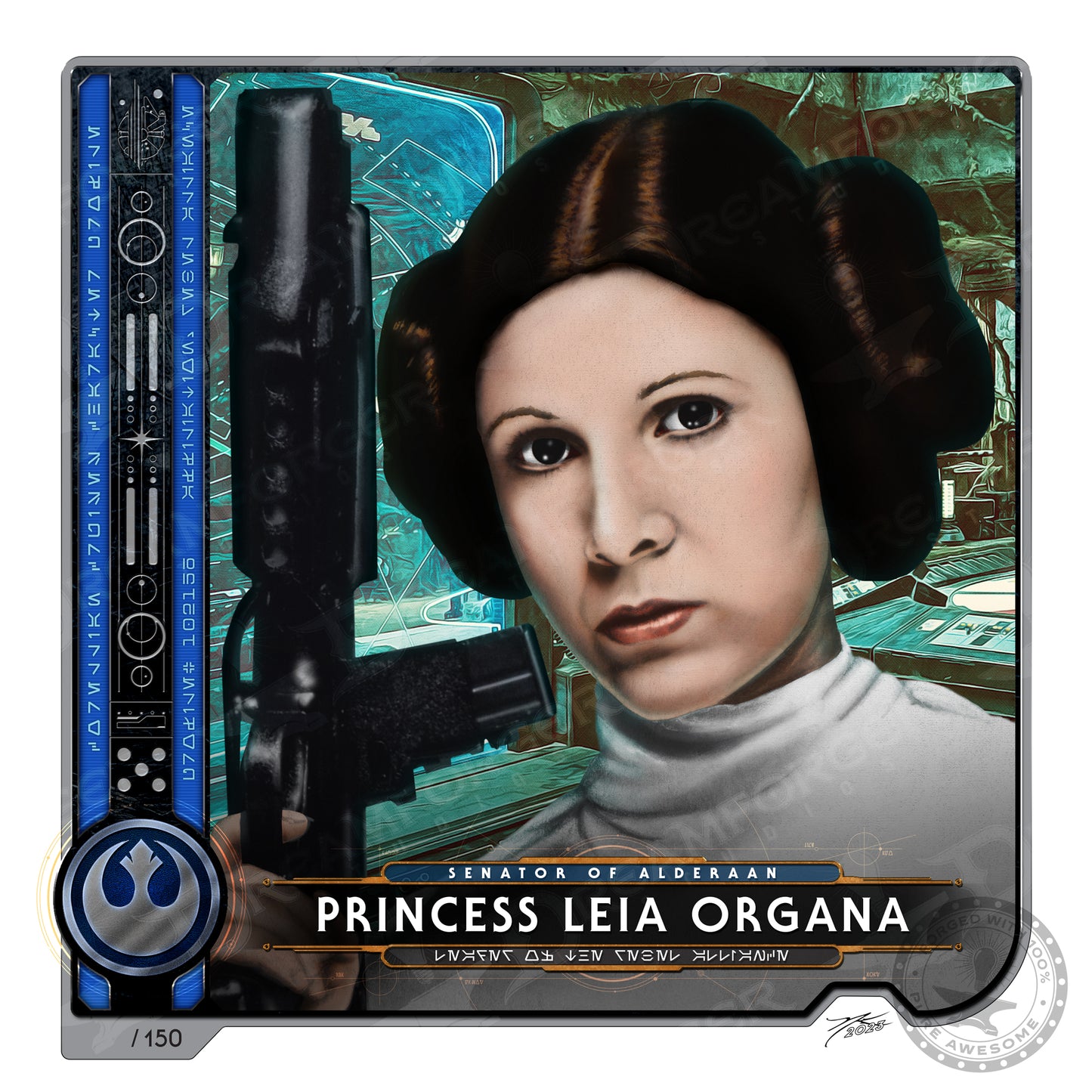 "Princess Leia Organa • Senator of Alderaan" REFORGED Portrait Art Mini-Print • Run of 150