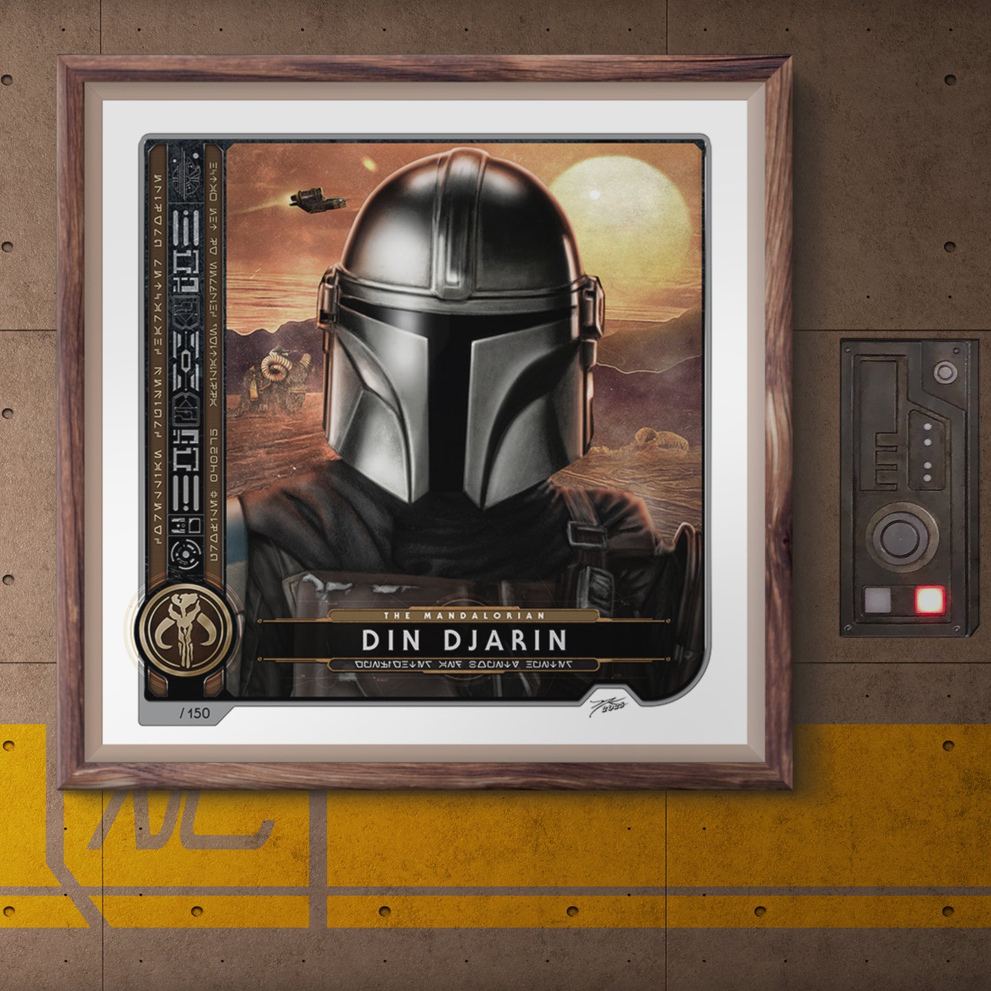 "Din Djarin "The Mandalorian" • Gunfighting Bounty Hunter" Portrait Art Mini-Print • Run of 150