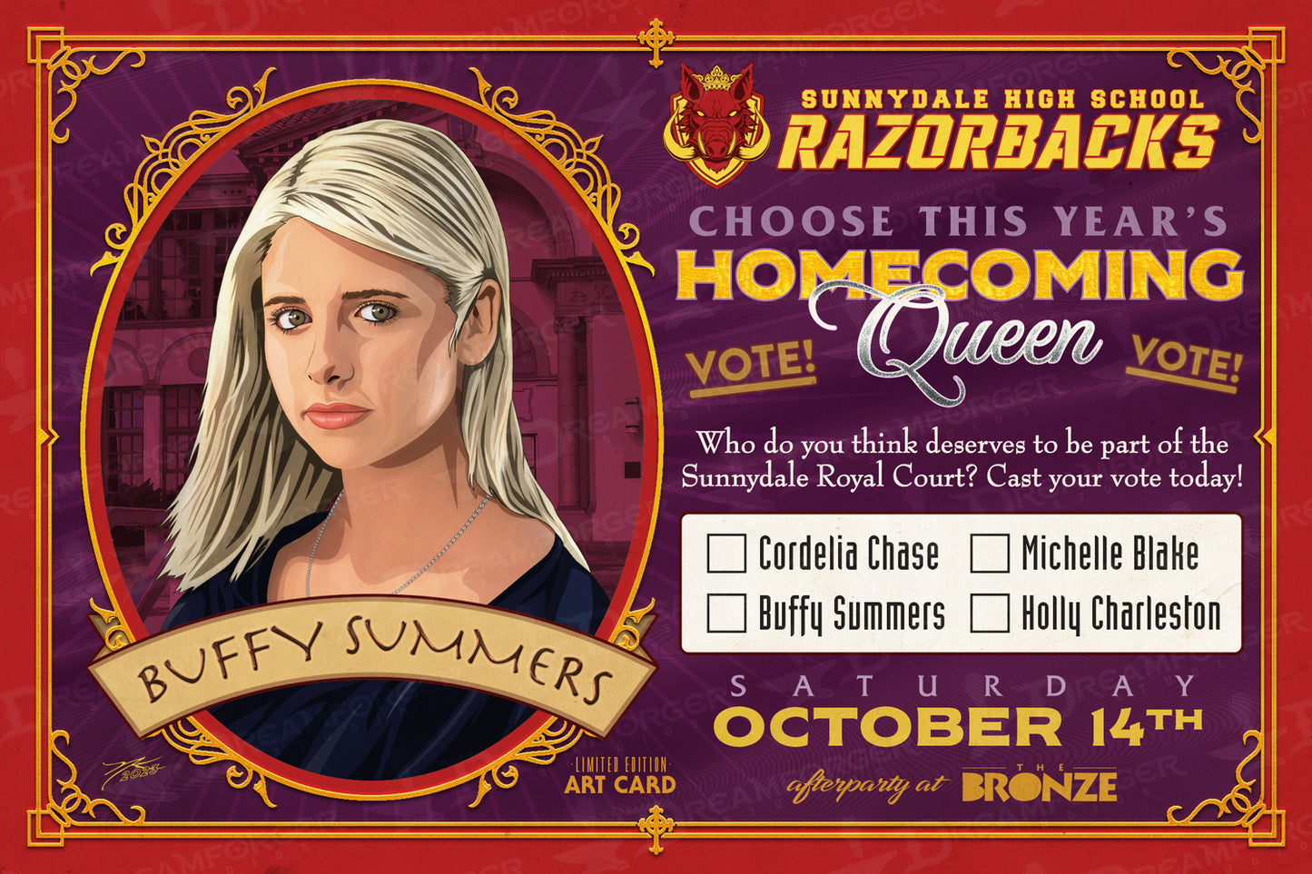 Sunnydale Homecoming 2023 Limited Edition Art Card Set