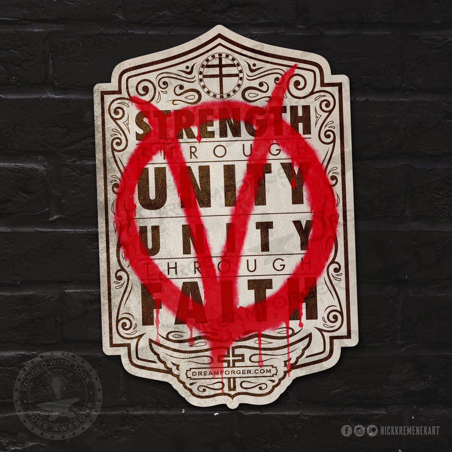 Vendetta "Strength V. Unity" Vinyl Sticker