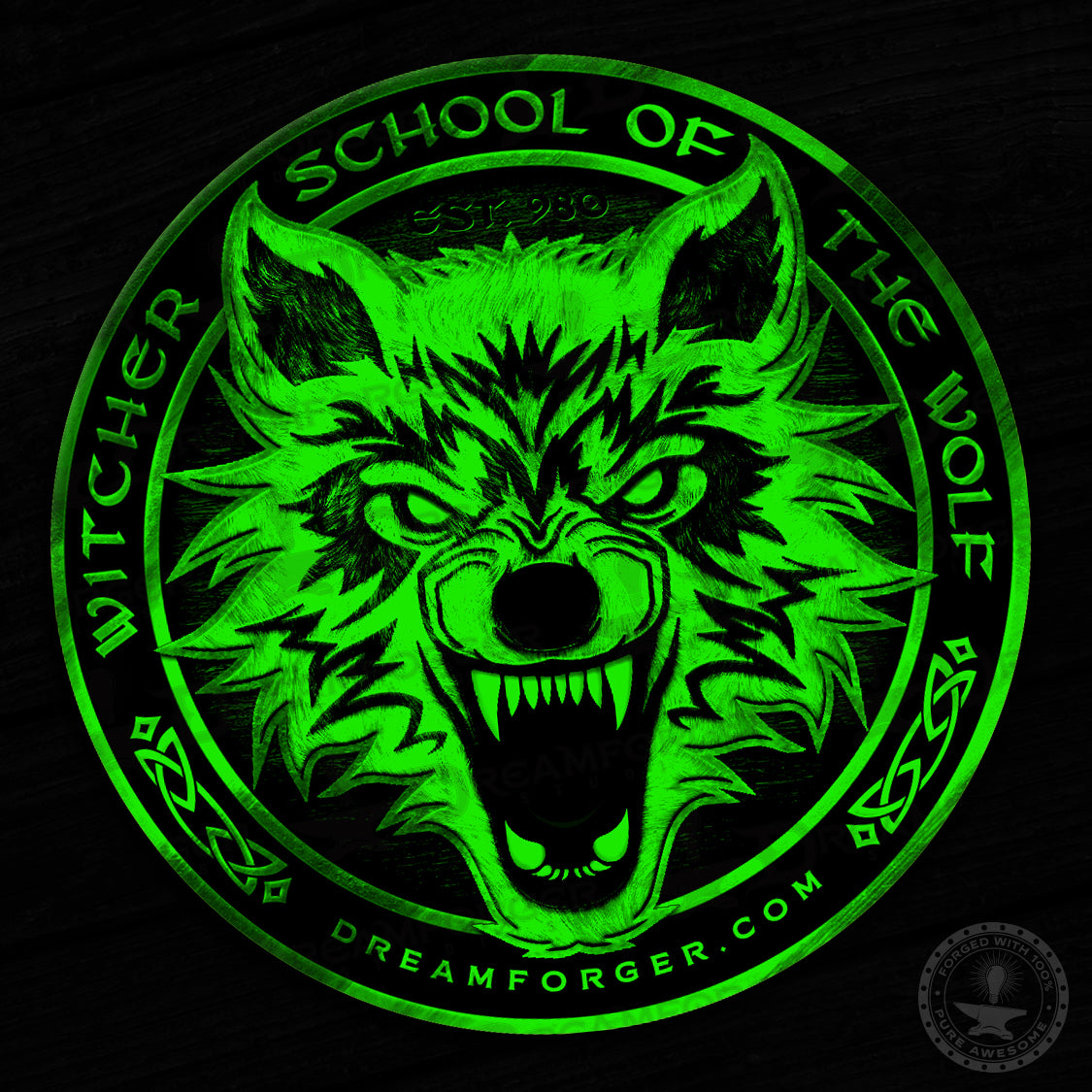 The Witchering "School of the Wolf" GITD Magical Decal