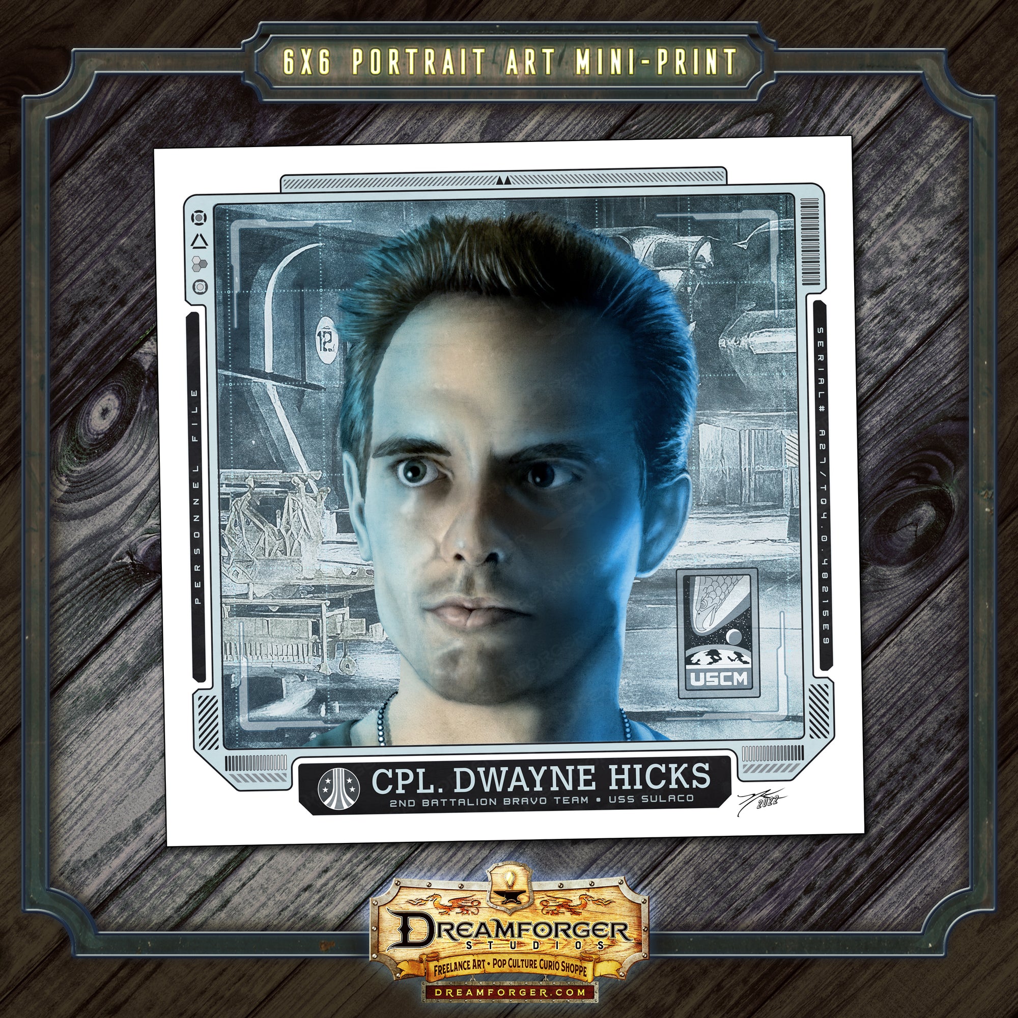 http://dreamforger.com/cdn/shop/products/Aliens-Portrait-Mini-Print-Announcement-Frame-2022-Hicks.jpg?v=1658148581