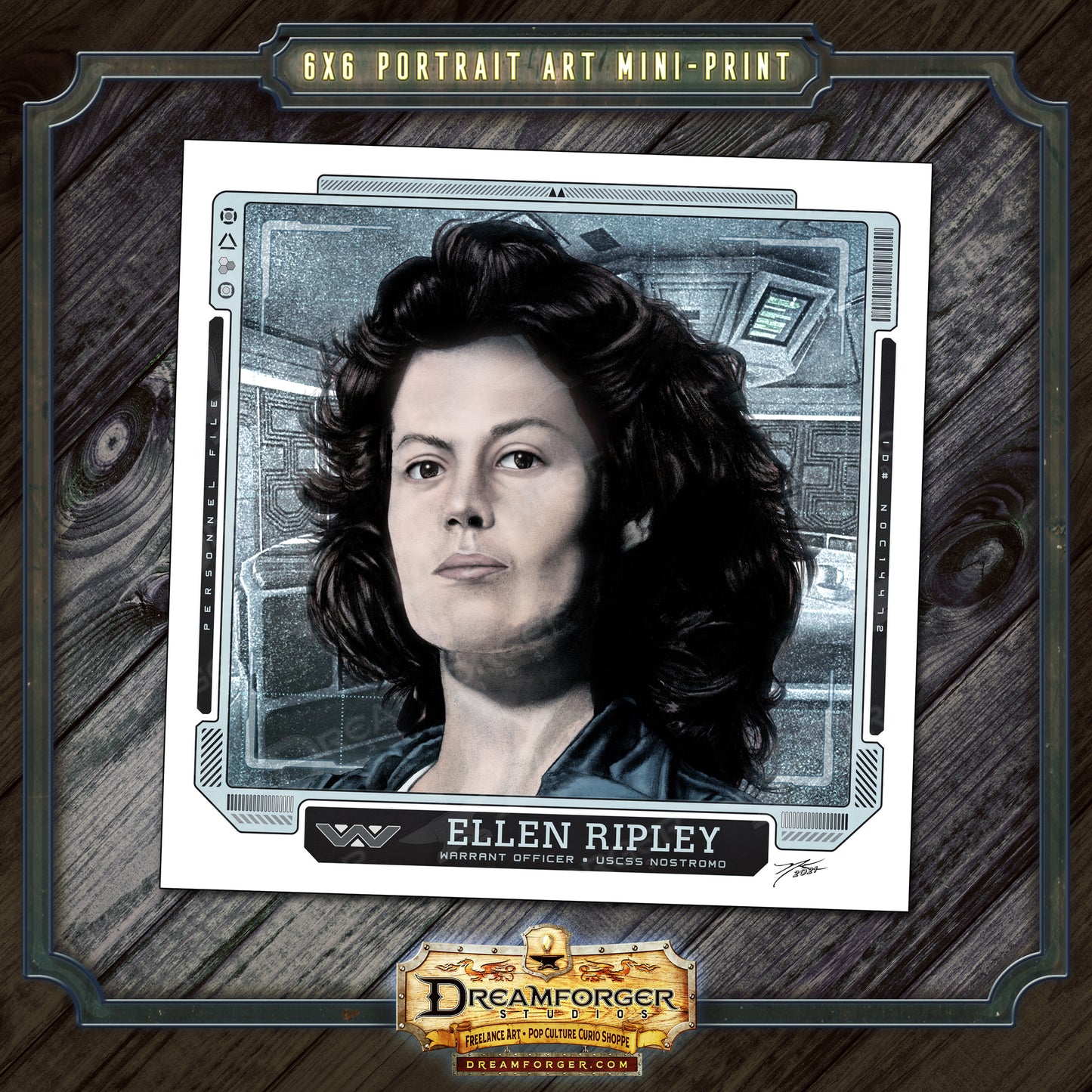 "Warrant Officer Ellen Ripley" Portrait Art Mini-Print • Run of 150