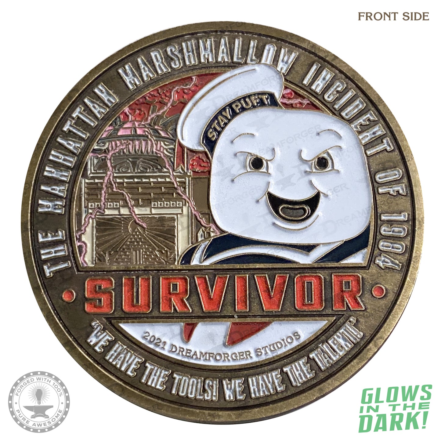 "Marshmallow Incident Scientist Survivor" Coin & Pin Bundle