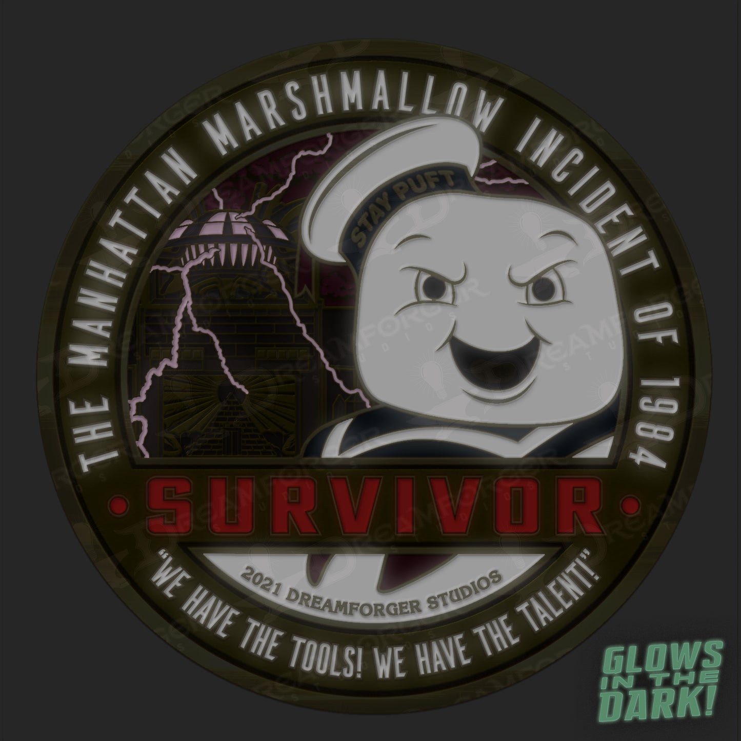 "Marshmallow Incident Scientist Survivor" Coin & Pin Bundle