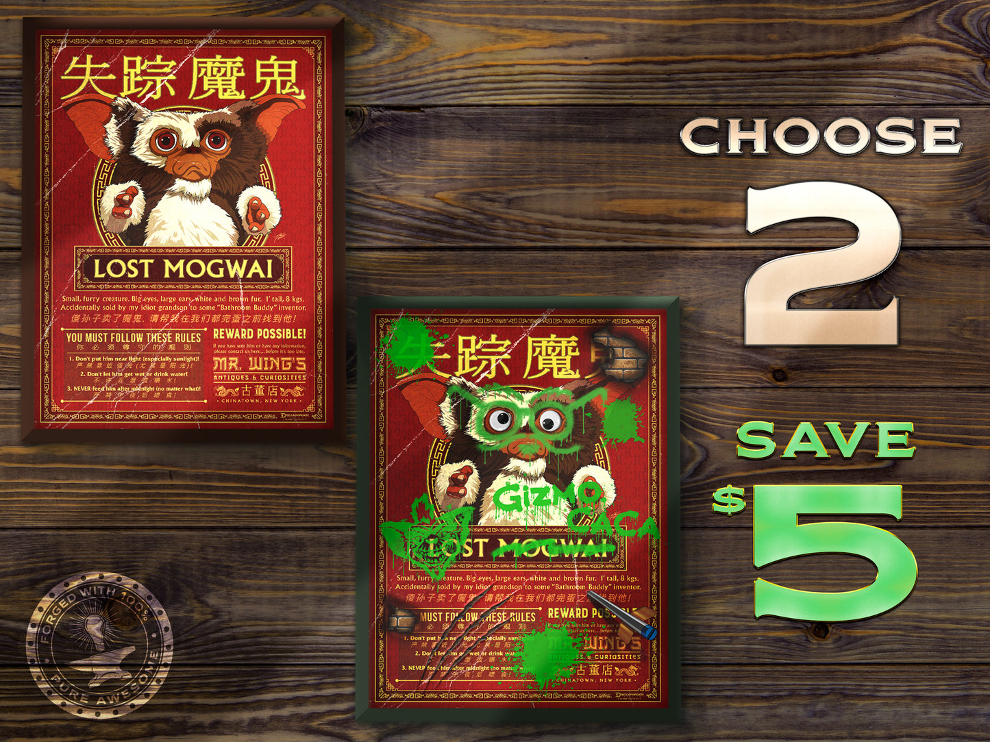 "Lost Mogwai" Retro Missing Pet Flyer Art Prints