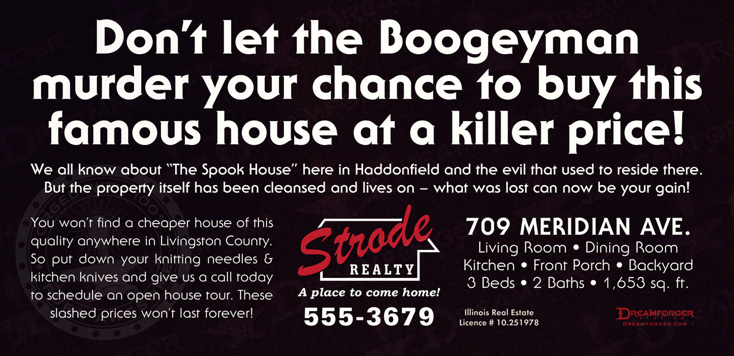"Strode Realty Halloween" Retro Ad