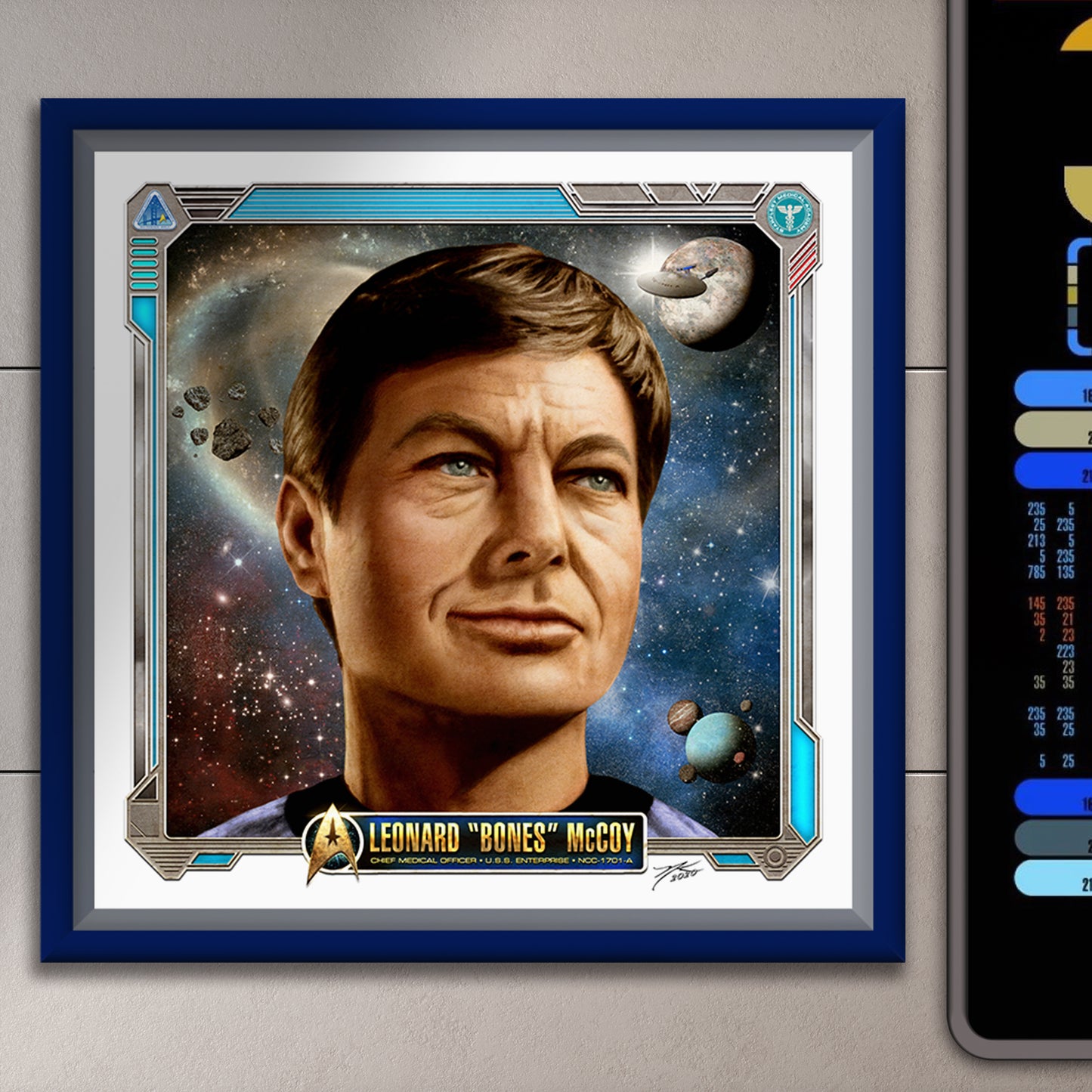 "Leonard "Bones" McCoy • Chief Medical Officer of the U.S.S. Enterprise" Portrait Art Mini-Print • Run of 150 (Remastered)