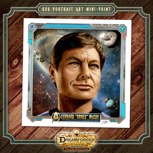 "Leonard "Bones" McCoy • Chief Medical Officer of the U.S.S. Enterprise" Portrait Art Mini-Print • Run of 150 (Remastered)