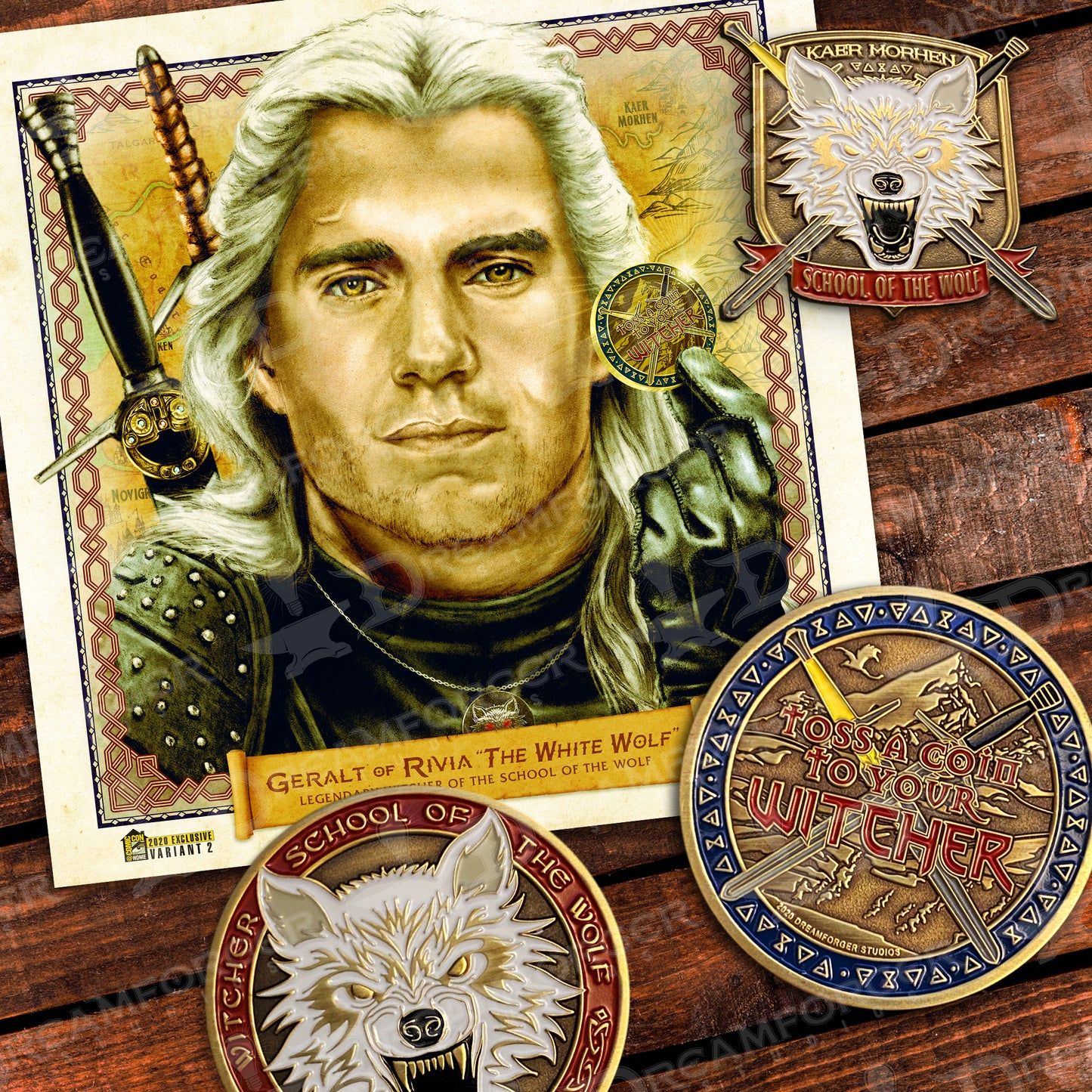 "Kaer Morhen SDCC Bundle" - Coin, Lapel Pin & Exclusive Mini-Print!