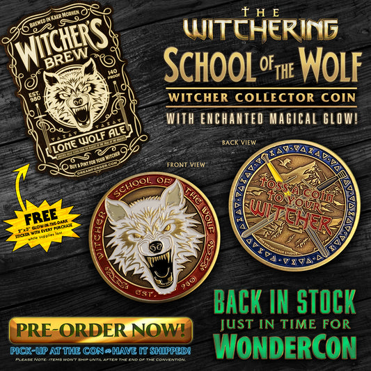 "Toss A Coin To Your Witcher / School of the Wolf" Metal Collector Coin