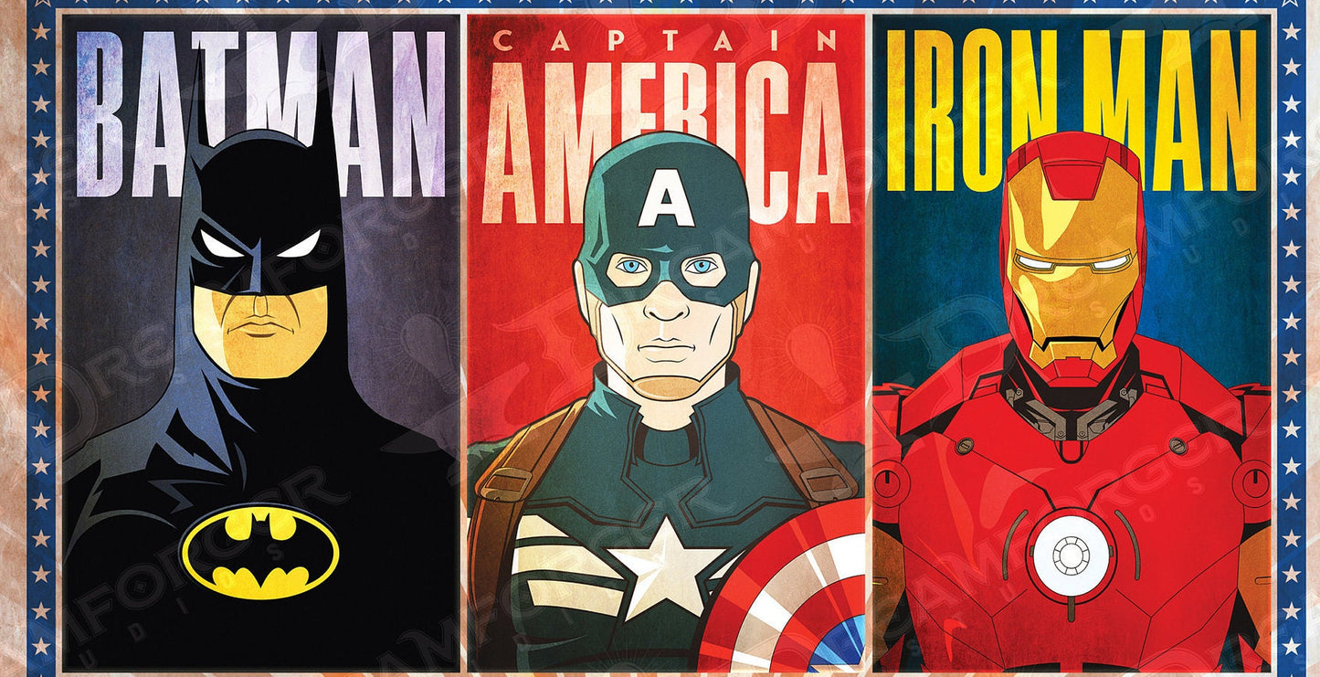 "Real Heroes Wear Masks" Limited Edition Minimalistic Superhero Political Poster