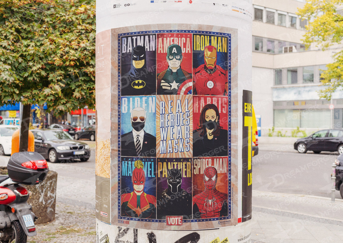 "Real Heroes Wear Masks" Limited Edition Minimalistic Superhero Political Poster