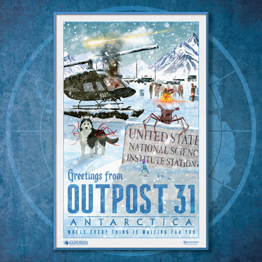 "Greetings from Outpost 31 Antarctica" Travel Poster