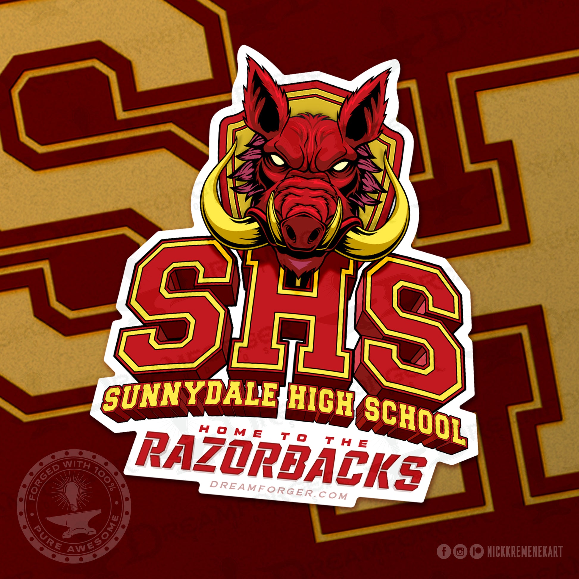 Brisco Apparel Sunnydale High School Buffy Show SHS Logo Zip-Up Hoodie – Unisex S-5X, 50/50 Cotton-Poly, Drawstring Hood
