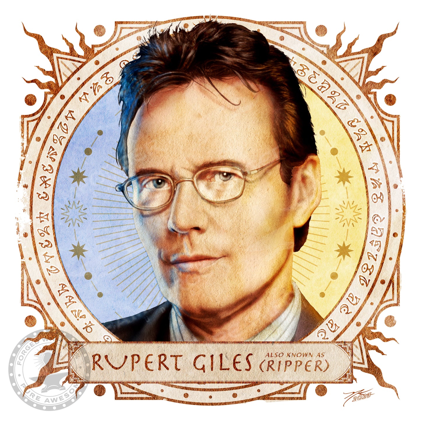 "Rupert Giles (a.k.a. Ripper)" Portrait Art Mini-Print • Run of 150