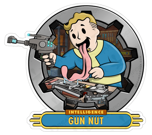 Falling Out "INTELLIGENCE: Gun Nut" Vinyl Sticker ("My S.P.E.C.I.A.L Ability" Series)
