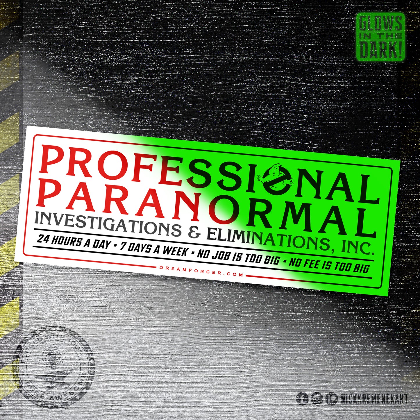Ghost Bustin' "Professional Paranormal" GITD Spectral Sticker