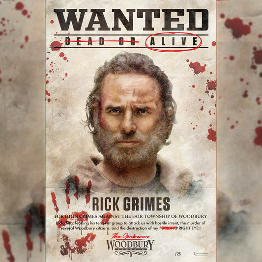 "Wanted: Rick Grimes" Limited Portrait Art Print • Run of 25