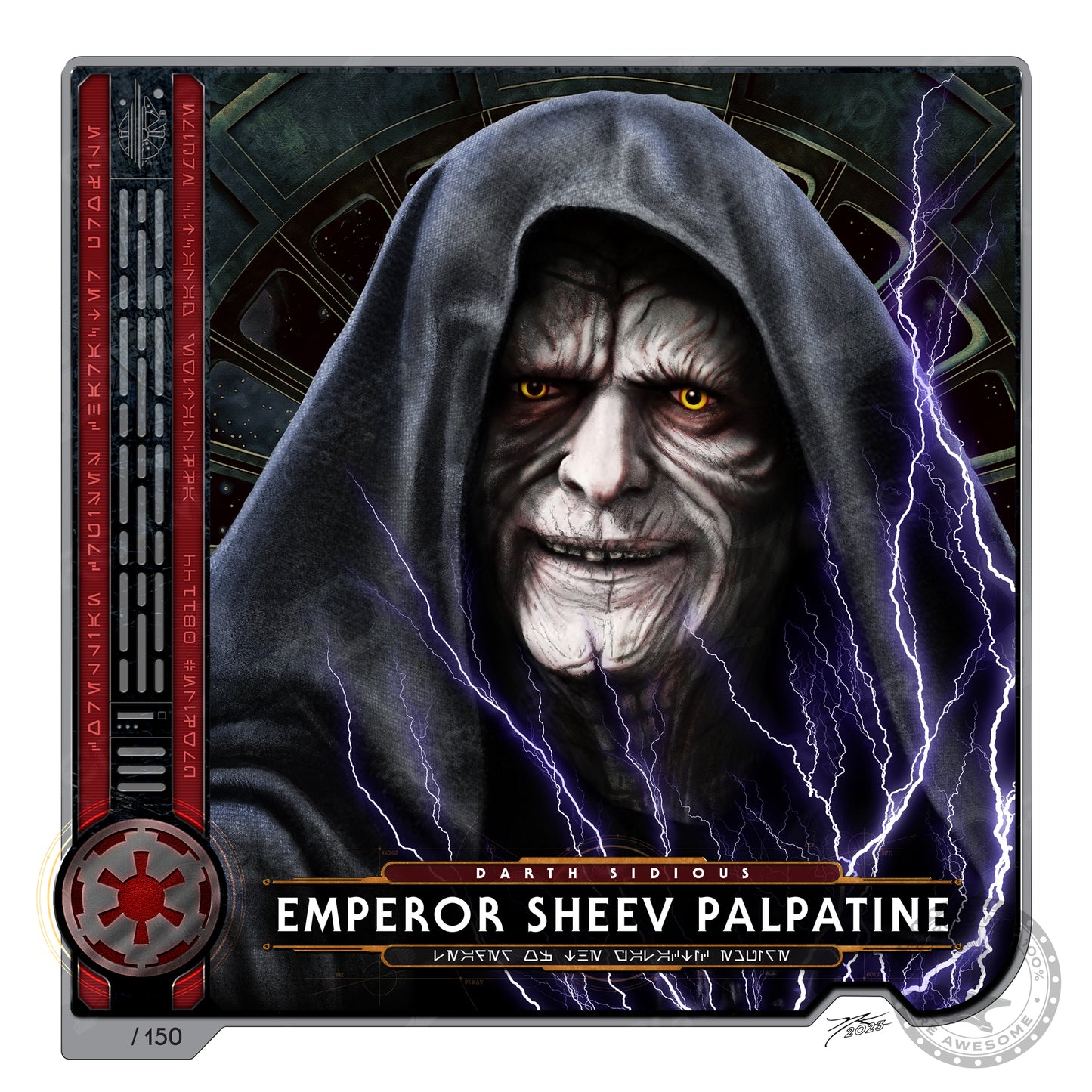 "Darth Sidious (Sheev Palpatine) • Emperor of the Galactic Empire" REFORGED Portrait Art Mini-Print • Run of 150
