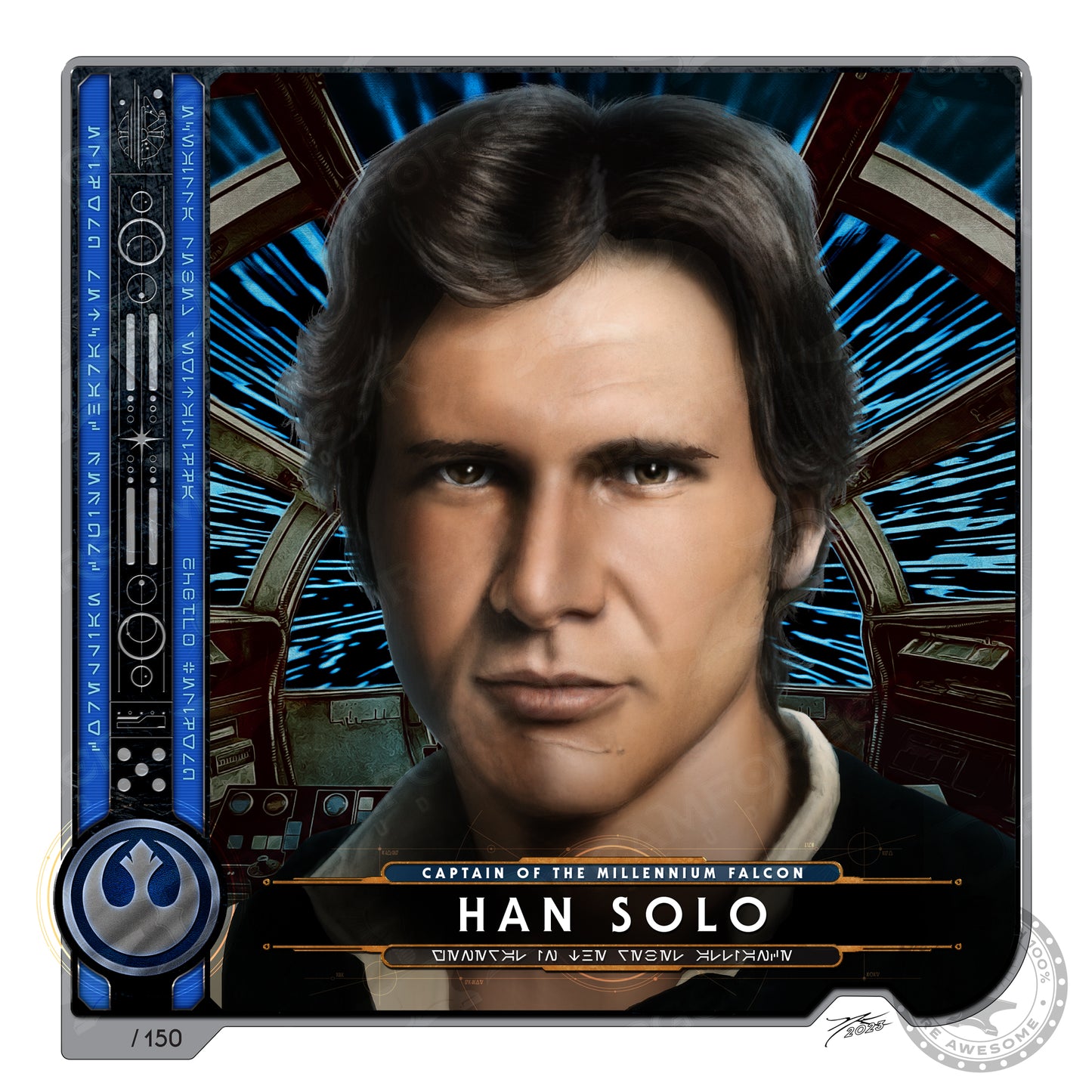 "Han Solo • Captain of the Millennium Falcon" Portrait Art Mini-Print • Run of 150