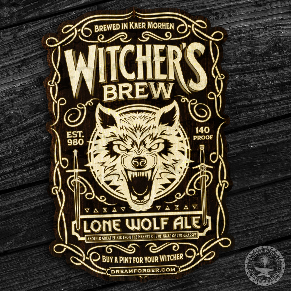 The Witchering "Witcher's Brew" GITD Magical Decal