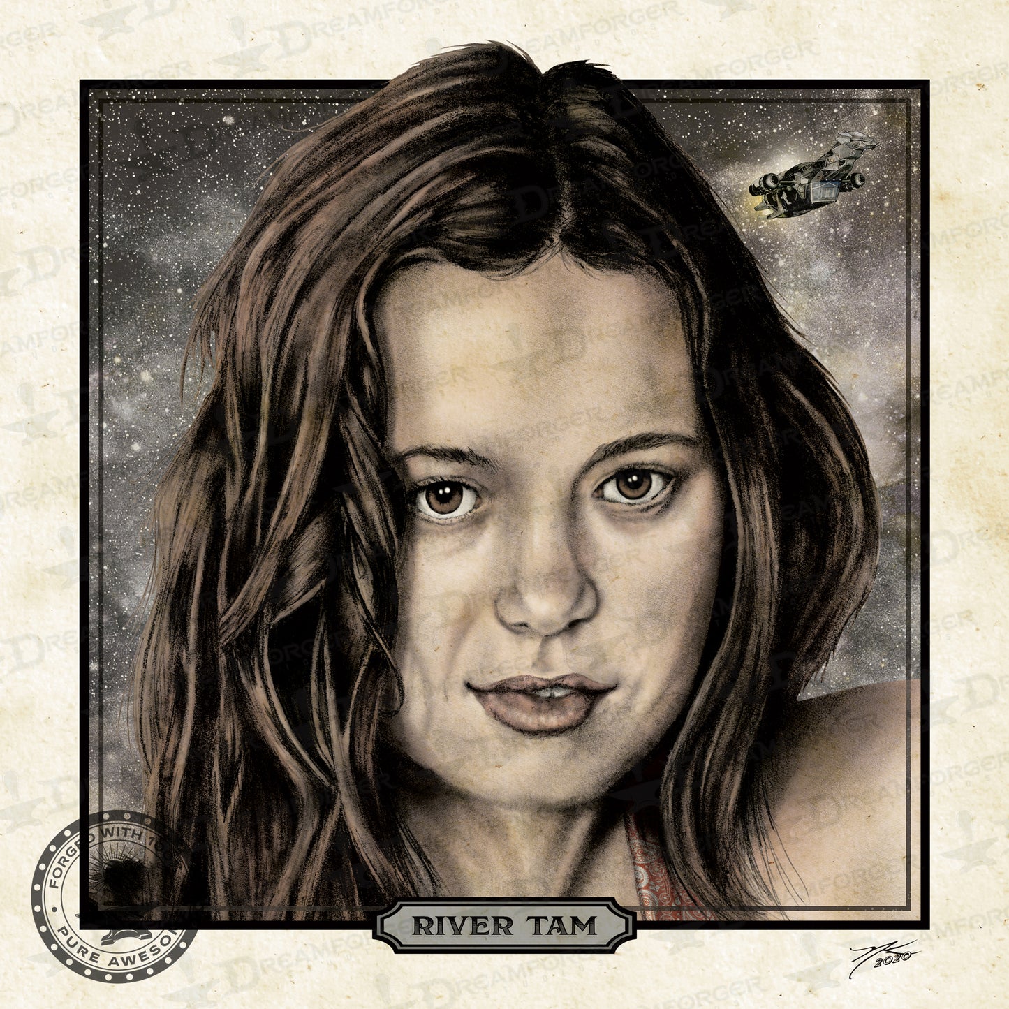 Firefly Portrait Art Mini-Print Bundle • Malcolm Reynolds / River Tam / Zoë Washburne